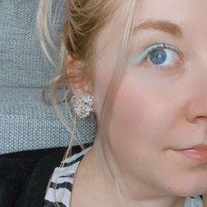 Vintage Rhinestone Cluster Clear Iridescent Sparkly